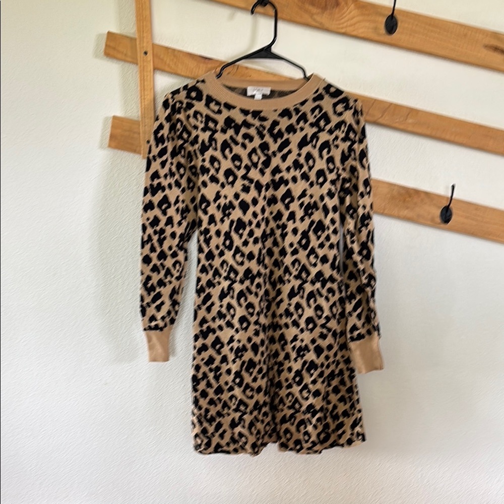 πΊLOFT Brown and Cream Long Sleeve Sweater Dress